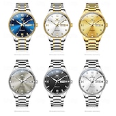 cheap Mechanical Watches-OLEVS Men&#039;s Mechanical Watch, Minimalist Fashion, Automatic Self-Winding, Luminous Date Week, Waterproof Steel Watch