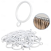 cheap Storage &amp; Organization-48 Pack Curtain Rings with Eyelets Metal Drapery Rings for Pinch Pleat Curtains Panels Drape Rings Fits Up to 1.2 in Curtains Rod 1.5 Inch I D Silver