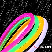 cheap Neon LED Lights-Waterproof 360 Round Neon Led Light Strip 220V-240V Tube Flexible Rope Lights Pool Light Strip Holiday Home Decoration for Indoors Outdoors DIY Decor