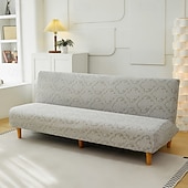 economico Copertura del divano futon-Copridivano letto senza braccioli in tessuto jacquard, copridivano elasticizzato, copridivano elastico per panca