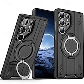 お買い得  サムスン用ケース-S24 Ultra Plus、S23 Ultra/Plus、S22 Ultra、S25 Plus/Ultra 用の電話ケース 磁気吸着 スタンド付き 幾何学 TPU PC メタル