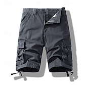 preiswerte Klassiker-Herren Cargo-Shorts Shorts Sommershorts Mehrere Taschen Klappentasche Einfach Komfort tragbar Knielang Outdoor Sport Täglich Mode Lässig Schwarz Gelb