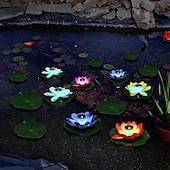 economico Luci subacquee-1 pz luce galleggiante solare per laghetto con loto, luce da giardino per esterni, cortile, foglia di loto, decorazione per laghetto, piscina, illuminazione, luce galleggiante per l&#039;acqua