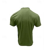 preiswerte Basic-T-Shirts-Herren T Shirt Henley Hemd T-Shirt Kurzarmshirt Kurzarm Henley Sommer Frühling Einfach Mode Designer Basic Knöpfe Urlaub Straße Ausgehen Schwarz Blau Grün Top T-Shirt für Herren