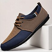 baratos Ténis para Homem-sapatos masculinos casuais com cadarço em bege e azul marinho, design exclusivo em tecido, perfeitos para o estilo e conforto do dia a dia
