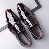 preiswerte Formell-Herrenschuhe - schwarz-weiße Lackschuhe mit Schnalle für Hochzeiten, Galas und Tanzpartys