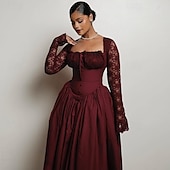 levne Šaty-Retro 50. léta Polední Šaty Plesové šaty Krajka Inspirováno Regency Dámské Karneval Plesová maškaráda Svatební Koktejlový večírek Šaty Dospělé Šaty Celý rok