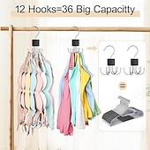 preiswerte Haken und Befestigungen-2er-Pack Tanktop-Kleiderbügel, BH-Kleiderbügel für Schrank-Organizer, max. 36 Stauraum, platzsparend, um 360° drehbar, BH-Organizer aus Metall, Schrank-Organizer und Aufbewahrung für Tanktops, BHs,