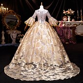 cheap Dresses-Rococo Revival Ball Dress  18th Century European Elegance Meets Early American Style