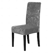 abordables Funda para silla de comedor-2 fundas elásticas de terciopelo para silla de comedor, fundas protectoras para silla con banda elástica para comedor, ceremonia de boda, banquete, decoración del hogar.
