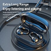 cheap Open-Fit Earphones-Open Ear Earbuds Wireless Bluetooth Earless Bone Conducting Headphones Wireless Bluetooth Headset Noise Cancelling Bone Earphones Waterproof Air Bone Conduction Headphone Not in Ear Open Ear Buds