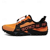 voordelige Casual Sneakers-Voor heren Sneakers Rivierschoenen Canyoning PU Leder Netstof Ademend Comfortabel Anti-slip Veters Zwart Donker paars Blauw Zomer Lente
