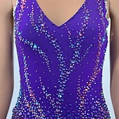 economico Abiti da Pattinaggio Artistico-Abito da pattinaggio artistico Per donna Ragazze Pattinaggio sul ghiaccio Vestito Fucsia Foro per il pollice Orlo asimmetrico Rete Alta elasticità Allenamento Competizione Vestiti da pattinaggio sul