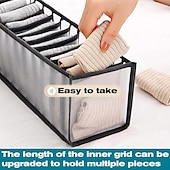 cheap Clothes Drawer Organizers-5 Pcs Underwear Drawer Organizer, Sock Bra Drawer Organizer Divider, Black Foldable Sock Underpants Organizer Drawer Divider, Storage Boxes for Clothes, Stockings, Ties &amp; Bras