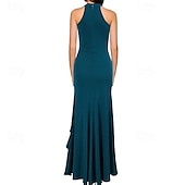 preiswerte abendkleider-Damen Langes Kleid Maxikleid Partykleid Cocktailkleid Kleid für Hochzeitsgäste Mode Hochzeit Party Besonderer Anlass Normale Passform Einfach Ärmellos Rundhalsausschnitt Schwarz Wein Marineblau