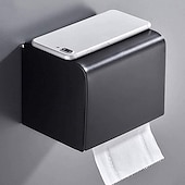 halpa Vessapaperitelineet-wc-paperiteline nykyaikainen alumiininen seinälle asennettava wc-paperirullan pidike mattamusta 1kpl