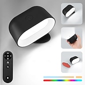 お買い得  パックライト-壁掛けライト 1個 磁気タッチ RGB 調光 USB充電 リモコンコントロール 360度回転 ベッドサイド 壁画 階段 読書灯