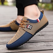 abordables Chaussures Décontractées à Lacets-Baskets décontractées bicolores en tricot pour hommes – Chaussures de sport à lacets en nylon respirant pour un usage quotidien