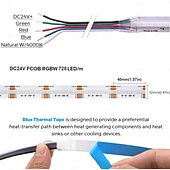 halpa LED-valonauhat-2,5 m 5m 7,5 m Joustavat LED-valonauhat Valosetit 728 LEDit COB 12mm 1Aseta kiinnitysteline 1set RGB LED-nauhat Loma Itsekiinnittyvä 110-240 V 24 V