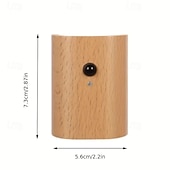 baratos luz do armário-Luzes de parede de movimento de madeira modernas sensor luz noturna usb recarregável lâmpada de parede para entrada escada corredor sala de estar parede varanda decoração 1pc