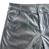 preiswerte Freizeithosen-Herren Hose Sommerhose Kunstleder-Shorts Tasche Einfach Komfort Atmungsaktiv Urlaub Täglich Ferien Stilvoll Athleisure Schwarz