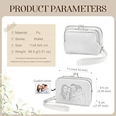 economico Per le donne-portafoglio fotografico personalizzato, regalo migliore per la mamma, mini portamonete portatile con design staccabile, elegante portafoglio multifunzionale, perfetto per regali di San Valentino e per la festa della mamma
