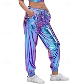 levne Spodní části-Retro 80. léta Po kotníky Kalhoty Běžci Disko Lesklý latexový patent Kov Pevná barva Pánské předvečer Všech svatých Karneval Pride Parade Měsíc hrdosti Dospělí Kalhoty Celý rok