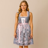 voordelige Dirndl Jurken-Oktoberfest Jurken Dirndl Trachtenkleider Mini lengte hulp in de huishouding Bavarian Duits München Weiden Dames Doek in traditionele stijl