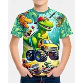 economico Animali 3D per Ragazzo-Ragazzi 3D Dinosauro Maglietta Manica Corta Estate Primavera Moda Essenziale Bambini 4-12 Anni Girocollo All'aperto Casuale Quotidiano Vestibilità regolare