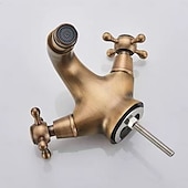 abordables Robinets de lavabo-Robinet de lavabo - Classique Électroplaqué Ensemble central Deux poignées un trouBath Taps