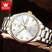 cheap Mechanical Watches-OLEVS Men&#039;s Mechanical Watch, Minimalist Fashion, Automatic Self-Winding, Luminous Date Week, Waterproof Steel Watch