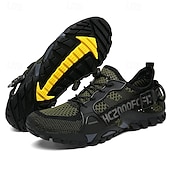 voordelige Casual Sneakers-Voor heren Sneakers Rivierschoenen Canyoning PU Leder Netstof Ademend Comfortabel Anti-slip Veters Zwart Donker paars Blauw Zomer Lente