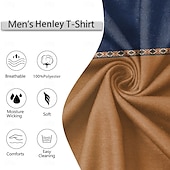 economico Stile etnico-Per uomo Blocco di colori Vintage Canotta Maglia Henley Senza Maniche Vintage Moda Designer All&#039;aperto Casuale Quotidiano Estate Primavera &amp; Autunno Marrone scuro Blu Verde Henley Maglietta Henley