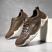 preiswerte Outdoor-Sandalen-Braune Mesh-Sport-Sneaker für Herren – leistungsstarke Sportschuhe zum Laufen, Wandern und für die Freizeit
