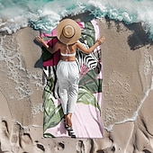preiswerte Strandtuch-Sets-bedrucktes Strandtuch, leichte, schnelltrocknende, sandfreie Stranddecke, ideal für Reisen, Pool und den Einsatz im Freien