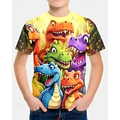 preiswerte Jungen 3D Tiere-Jungen 3D Dinosaurier T-Shirt Kurzarm Sommer Frühling Mode Basic Kinder 4-12 Jahre Rundhalsausschnitt Outdoor Lässig Täglich Normale Passform