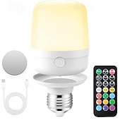 economico Luci del disco-1 pz. Lampada E27 con testa di ricarica magnetica, piccola luce notturna, telecomando staccabile, lampada da comodino, luce da parete, temporizzazione regolabile, interfaccia tipo C.