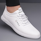baratos Casual-tênis casual bege com cadarço para homens - calçados confortáveis para o dia a dia para passeios casuais
