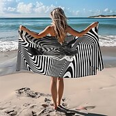 economico set di asciugamani da spiaggia-telo mare stampato, telo mare leggero e anti-sabbia ad asciugatura rapida, ideale per viaggi, piscina e uso all&#039;aperto