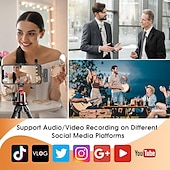 baratos acessórios de perfuração-Microfone de lapela sem fio para iPhone e Android, mini microfone USB-C com redução de ruído, perfeito para gravação, vlog, YouTube, TikTok, podcasts e vídeos de entrevistas