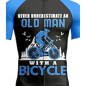 economico Maglie da uomo-Per uomo Maglia da Ciclismo Grafico Lettere &amp; Numeri Manica Corta Bicicletta Maglietta Maglia Top con 3 tasche posteriori Resistente ai Raggi UV Asciugatura Rapida Cerniera Frontale Strisce