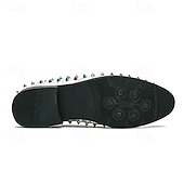 preiswerte Herrenpantoletten &amp; -slipper-Herren-Loafer aus weißem strukturiertem Satin mit bunten Nieten – modische Ballschuhe für Abschlussfeiern und besondere Anlässe