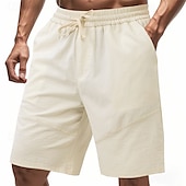 cheap Casual Shorts-Men&#039;s Shorts Summer Shorts Beach Shorts Casual Shorts Pocket Drawstring Elastic Waist Plain Comfort Breathable Short Outdoor Vacation Sport Casual Black White