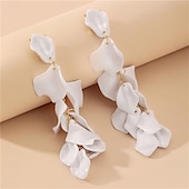 abordables Boucles d&#039;oreilles-Créoles Vintage Style Classique Fleurs Boucles d&#039;Oreilles Mode Vintage Bijoux Blanc  Jaune  Rouge Pour Fête de Mariage Vacances 1 Paire