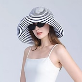 billige Hatter-solhatt for kvinner bred brem sommer upf50 uv-beskyttelsesstripe lett fottur utendørs caps