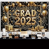 cheap Holiday Tapestries-Congrats Grad Banner Graduation Backdrop Graduation Decorations 2025 Congratulations Graduate Banner Grad Decorations Patio Garden School
