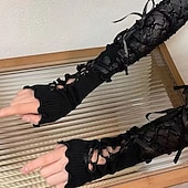 levne Rukávy a šála-rukavice lolita v baletním stylu bílé krajkové rukávy dámské tenké provedení letní ochrana před sluncem pikantní dívka ramínka dlouhé odhalené prsty