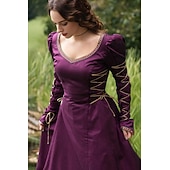 tanie Sukienka-Średniowieczne Renesansowa Sukienka Wiking celtycki rycerz Strój na bal maskowy Damskie Wiking Królewski Halloween Karnawał Bal maskowy Spektakl LARP Ren Faire Dla dorosłych Sukienka