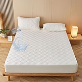 abordables Parures de draps-Protector de matelas imperméable Matelas matelassé Housse de matelas ajustée Protéger le matelas Reine Pleine Roi Housse de matelas protectrice avec bande élastique Épaissi anti-urine