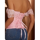 cheap Corset-Rococo Overbust Corset Masquerade Overbust Corset Cosplay Tummy Control Push Up Jacquard Jacquard Women&#039;s Royal Masquerade Party Carnival of Venice Adults&#039; Corset